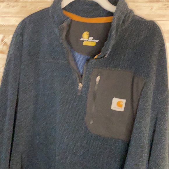 Carhartt Shirts | Carhartt 4 Zip Pullover Sweatshirt Drk Blue | Poshmark